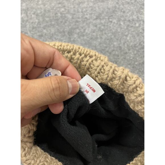 Wool Hand Knit Kids Beanie Mountain Climbing Art Goblincore Nature Cozy Cottage - Picture 5 of 9